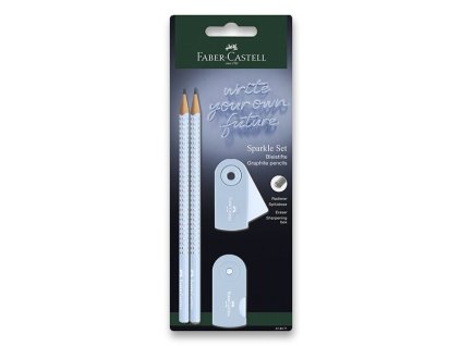 Grafitová tužka Faber-Castell Sparkle Sky Blue set 4 ks