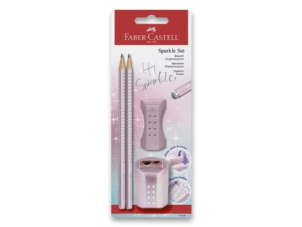 Grafitová tužka Faber-Castell Sparkle Cosmic Rose - set