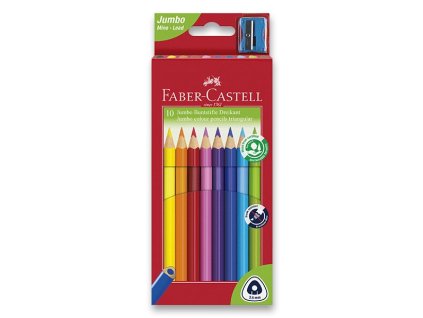 Pastelky Faber-Castell 116510 Junior Triangular 10 barev + ořezávátko