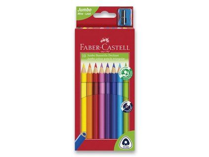 Pastelky Faber-Castell Junior Triangular - 10 barev + ořezávátko