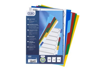 Elba, Rozlišovač Strongline, PP, A4, 5 barev, mix barev