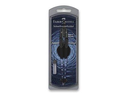Kružítko Faber-Castell Grip Quick Set Compass Trend Shiny Twist tm. modrá
