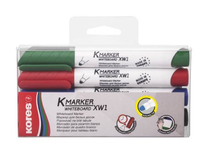Popisovač Kores K-Marker Whiteboard - sada 4 ks / kulatý hrot