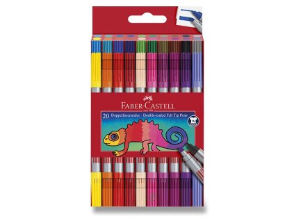 Oboustranné Dětské fixy Faber-Castell - 20 barev