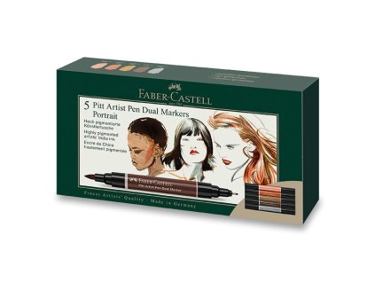 Popisovač Faber-Castell Pitt Artist Pen Dual Marker Portrait sada 5 ks