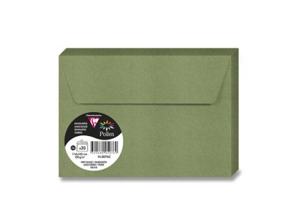 Barevná obálka Clairefontaine C6, samolepicí, 20 ks tm. zelená,