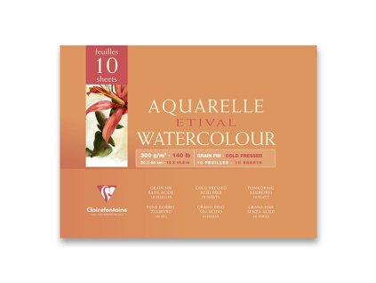 Akvarelový blok Clairefontaine Etival Cold Pressed 30 x 40 cm, 10 listů, 300 g