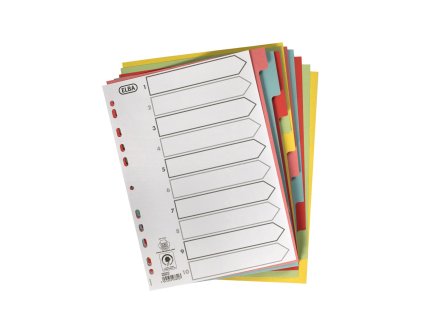 Elba, Rozlišovač, Karton, A4, 10 barev, mix barev