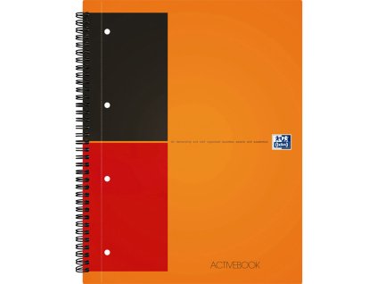 Oxford, Zápisník International Activebook, 80 listů, linkovaný, oranžová (Velikost A4+)