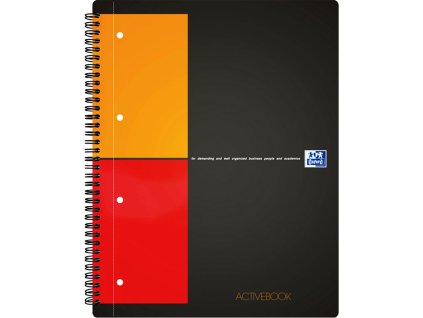Oxford, Zápisník International Activebook, 80 listů, čtverečkovaný, šedá (Velikost A4+)