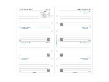 Filofax, Kalendář 2025 osobní, týden/2 strany, linky, ČJ + SJ