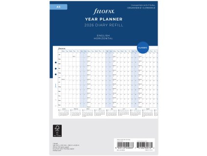 Filofax, Plánovací Kalendář 2026 A5, horizontální, AJ