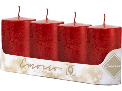 Emocio Válec 4ks 50x100 mm Rustikální Metal Perla  svíčky