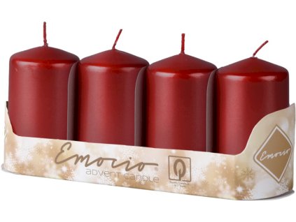 Emocio Válec 4ks 40x80mm Metal svíčky mix barev