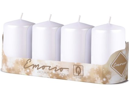 Emocio Válec 4ks 40x80mm Metal svíčky mix barev