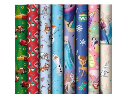 Vánoční balicí papír - mix Disney / 70 x 200 cm
