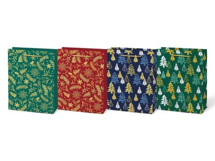 Vánoční dárková taška L - mix motivů / 26 x 32 cm