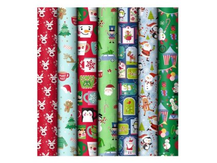 Vánoční balicí papír - dětský mix / 70 x 200 cm