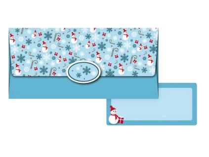 Vánoční obálka na peníze - modrá