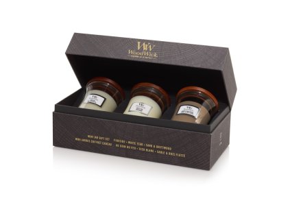 WoodWick dárkový set 3ks sklo malé