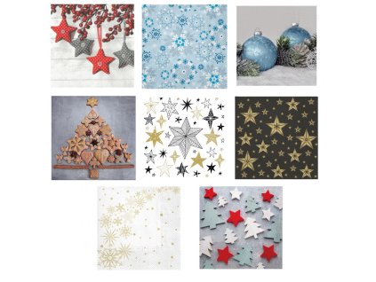 Vánoční ubrousky 20ks / 3 vrs. / mix