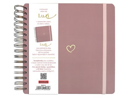 Fotoalbum Luxi - 21 x 21 cm / starorůžová srdce