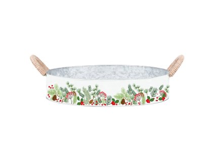 Dóza plechová 290x66mm kulatá s uchy, barevná