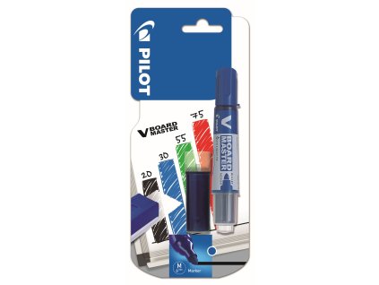 Pilot, Sada Popisovač na bílé tabule a náplň, 2.3, blistr (Barva modrá)