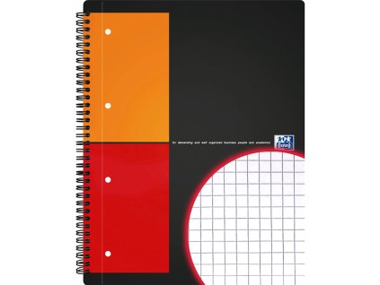 Oxford, Zápisník International Filingbook, A4+, 100 listů, čtverečkovaný, šedá