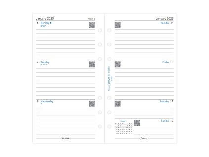 Filofax, Kalendář 2025 osobní, týden/2 strany, linky, AJ