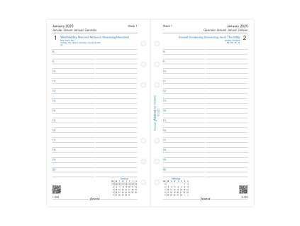 Filofax, Kalendář 2025 osobní, den/1 strana, 5 jazyků