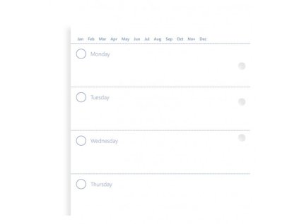 Filofax, Kalendář pro Clipbook, týden / 2 strany nedatovaný, bílá (Velikost osobní)