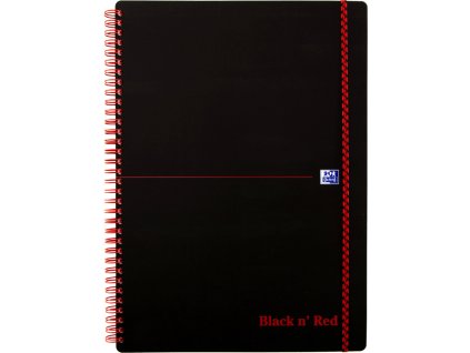 Oxford, Zápisník Black n´ Red Movebook, 70 listů, čtverečkovaný, černá (Velikost A4)
