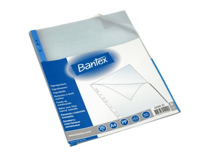 Bantex, U-kapsa, PP, A4, 80 mic (Barva modrý okraj)