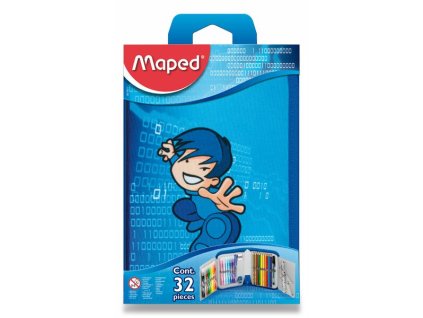 Penál Maped Tatoo 1patrový, vybavený, (Barva motiv Karaté)