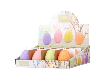 Svíčka vejce 50x70mm, mix barev /12KS/