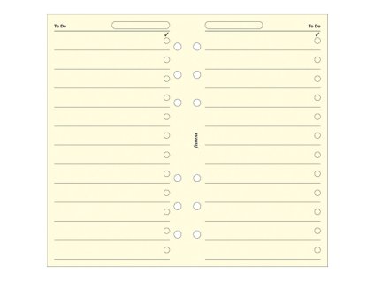 Filofax, Seznam úkolů pro diáře, krémová (Velikost osobní)
