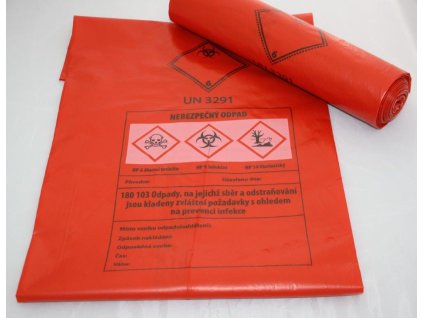 Nebezpečný odpad pytel LPDE 70 x 110 cm T 100 červený