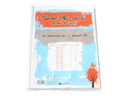 Sada obalů na sešity - pro 1.stupeň, čiré, 29 ks