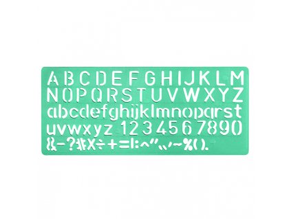 Linex, šablona kolmé písmo, různé velikosti