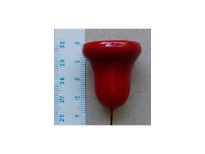 červený zvonek 35 mm z vaty, 2 ks