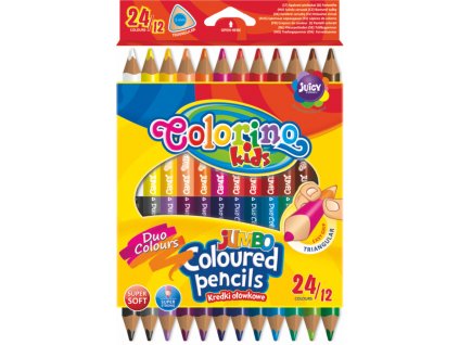 Colorino, trojhranné Jumbo oboustranné pastelky, 24 barev