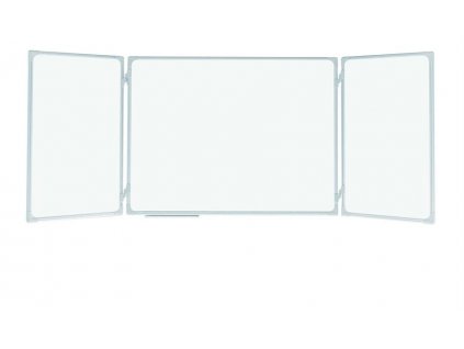 magnetická rozkládací školní tabule, trojdílná, lakovaná, triptych