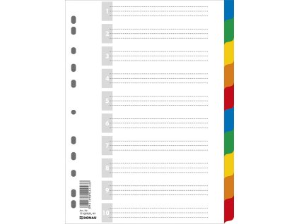 DONAU rozlišovač, A4, PP, 2 x 5 listů, mix barev - 10 ks