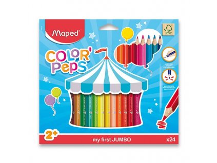Pastelky Maped Color'Peps Jumbo, trojhranné, 24 barev