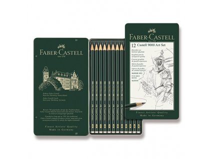 Grafitová tužka Faber-Castell Castell 9000 Art Set 12 ks, plechová krabička