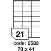 Rayfilm, etiketa samolepicí A4, 70x41 mm, R01000533A 100 listů