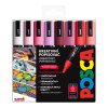 Posca sada popisovačů PC-5M, LOVE, 1,8 - 2,5 mm, mix teplých tónů (8 ks)