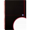 Oxford, Zápisník Black n´ Red Movebook, 70 listů, linkovaný, černá (Velikost A4)