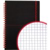 Oxford, Zápisník Black n´ Red Movebook, 70 listů, čtverečkovaný, černá (Velikost A4)